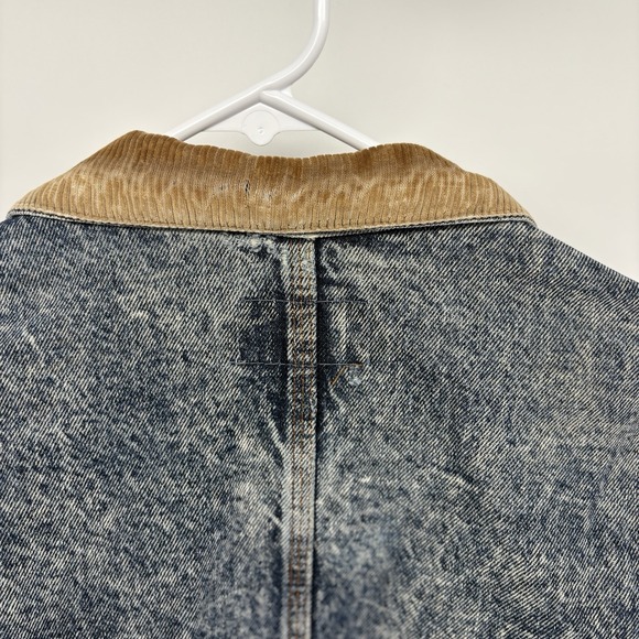 Vintage 60s Levis Denim Chore Distressed A-2 Bomber Buckle Back Retro USA XL - Picture 12 of 14